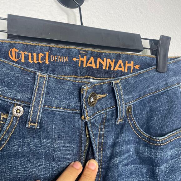 Cruel Denim Womens Jeans Size 26 Hannah Denim Blue Bootcut Embroidered - Picture 3 of 14